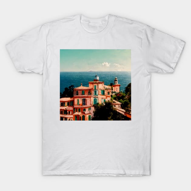 Amalfi Coast en rose T-Shirt by hamptonstyle